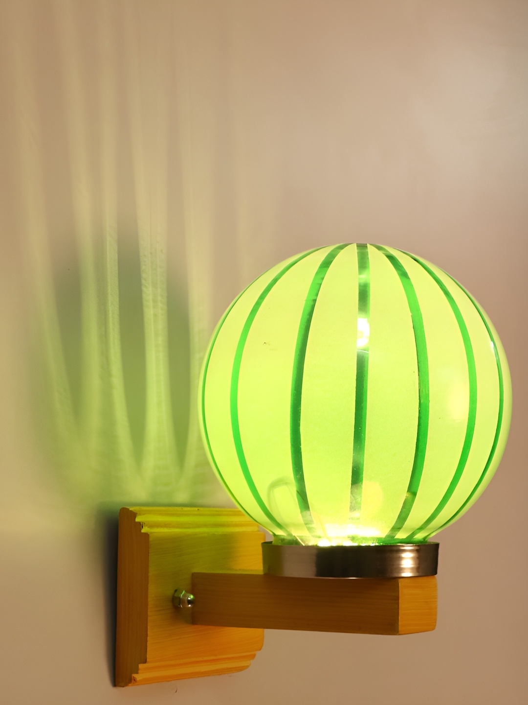 

Afast Green & Brown Printed Contemporary Glass Wall Lamp