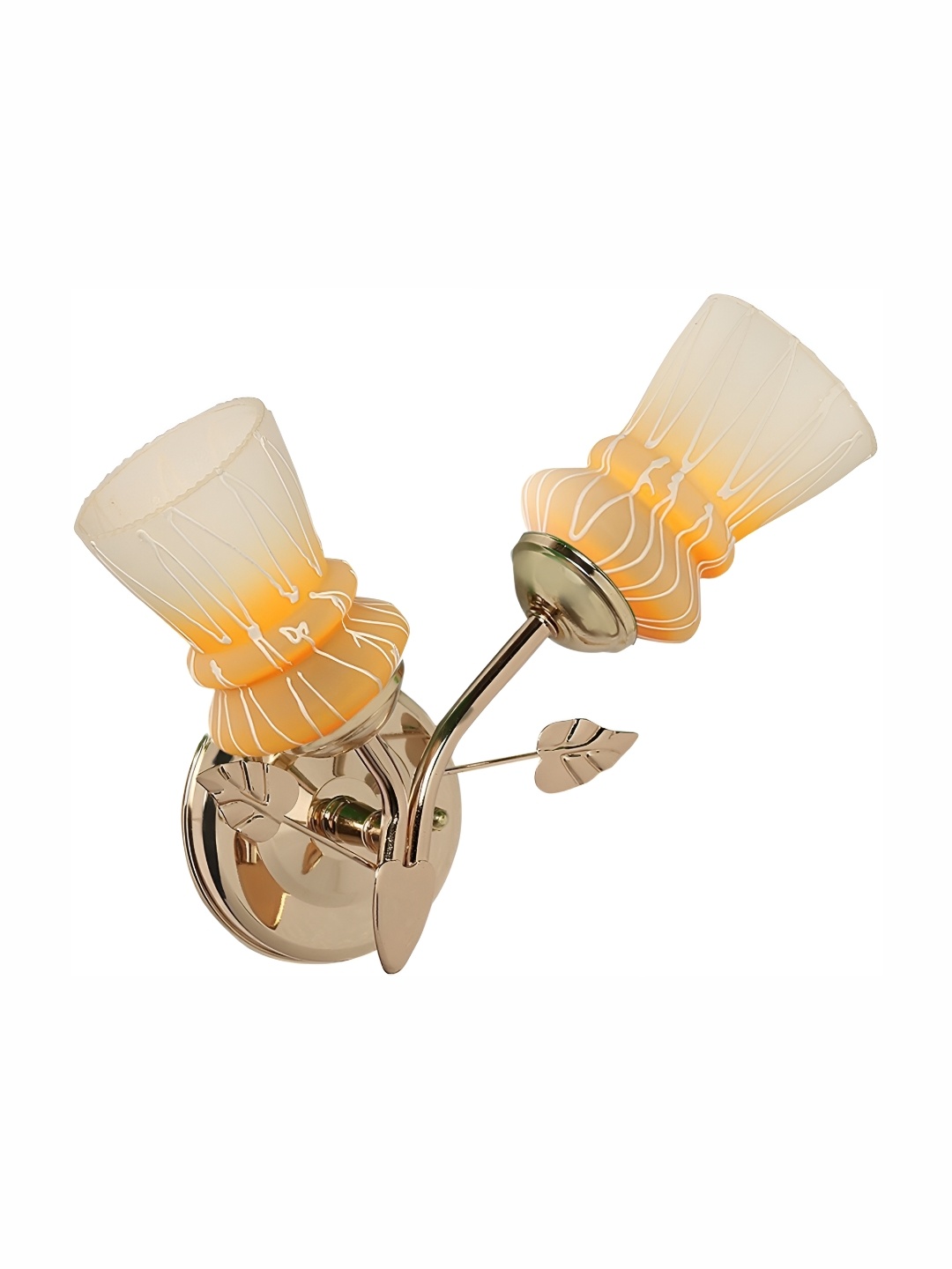 

Afast Yellow & Gold Toned Printed Contemporary Glass Wall Lamp