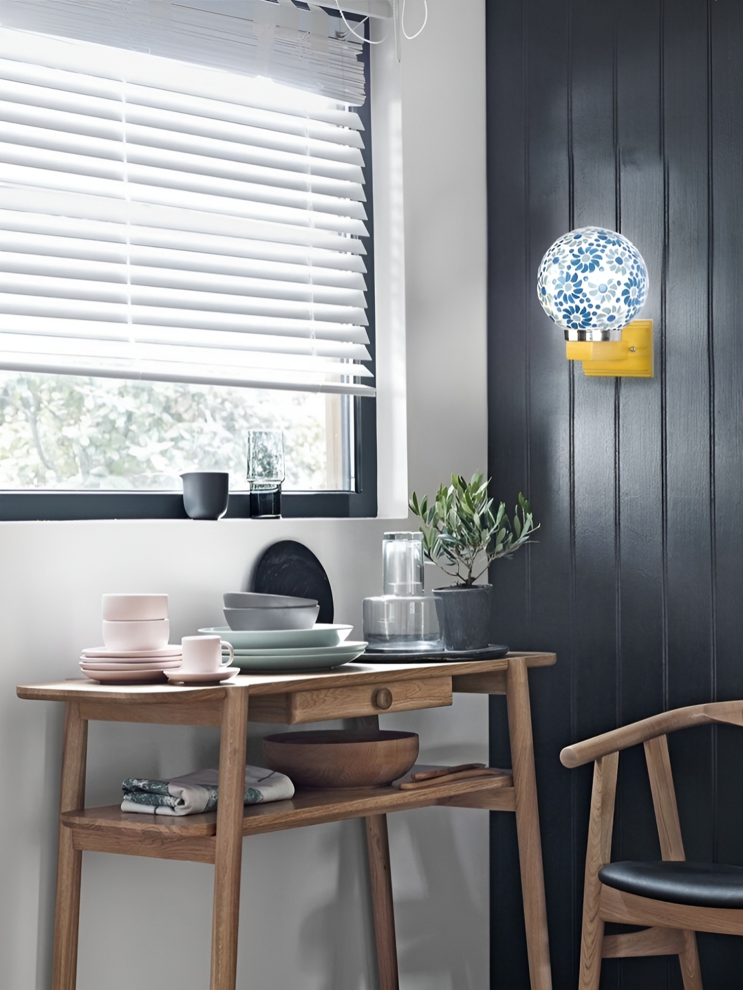 

Afast Blue & White Textured Contemporary Glass Wall Lamp