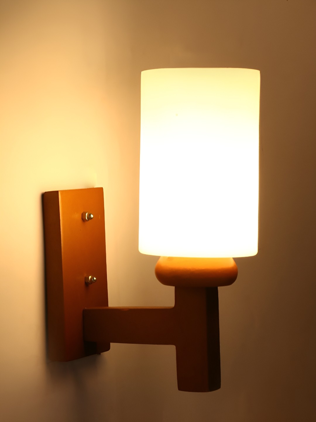

Afast White & Brown Contemporary Glass Wall Lamp