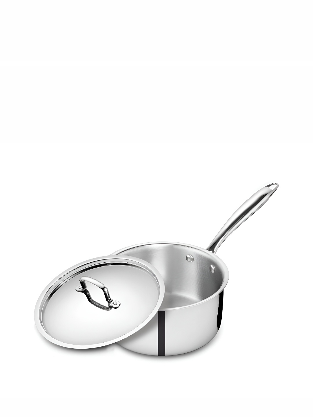 

KENT Cool-Touch Diecast Handle Induction-Friendly 18 CM Triply Sauce-Pan with Lid - 1.2L, Silver