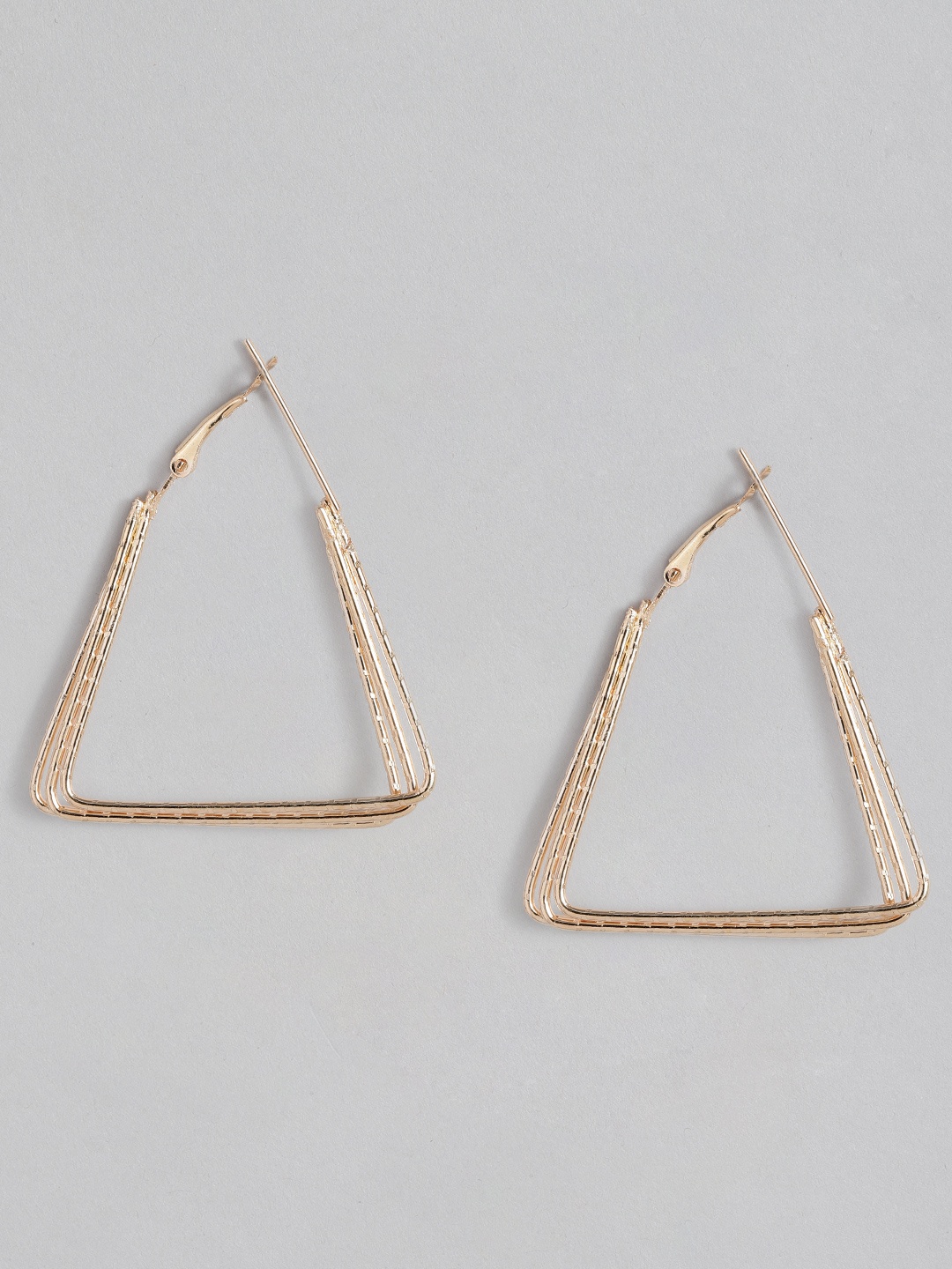 

DressBerry Women Gold-Plated Triangular Drop Earrings