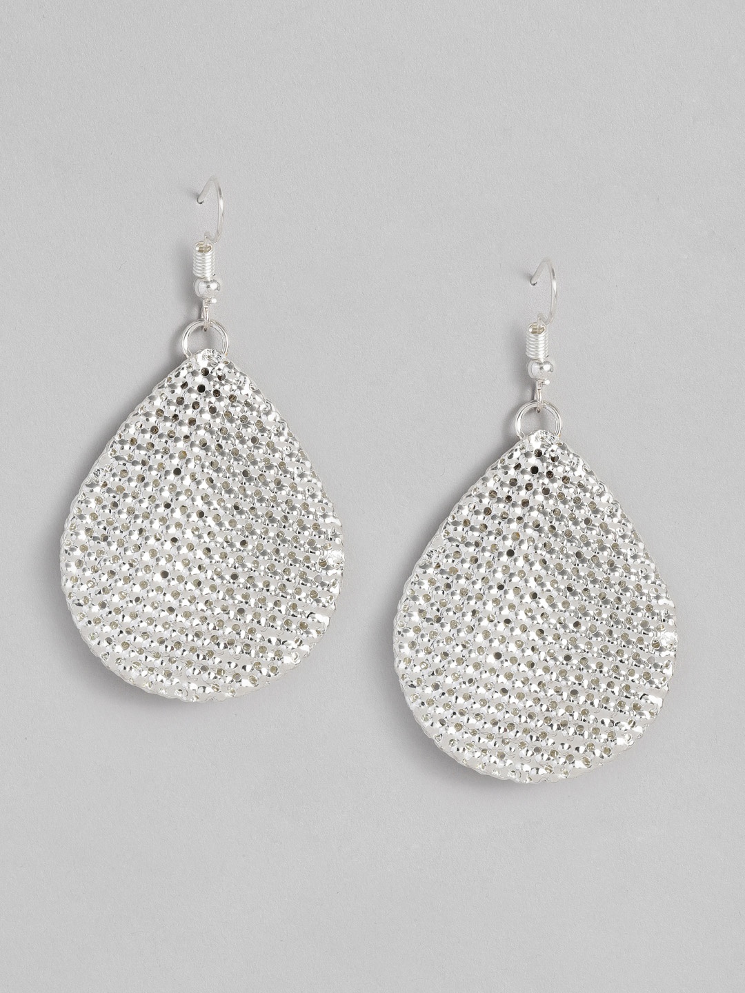 

DressBerry Silver-Plated Teardrop Shaped Drop Earrings