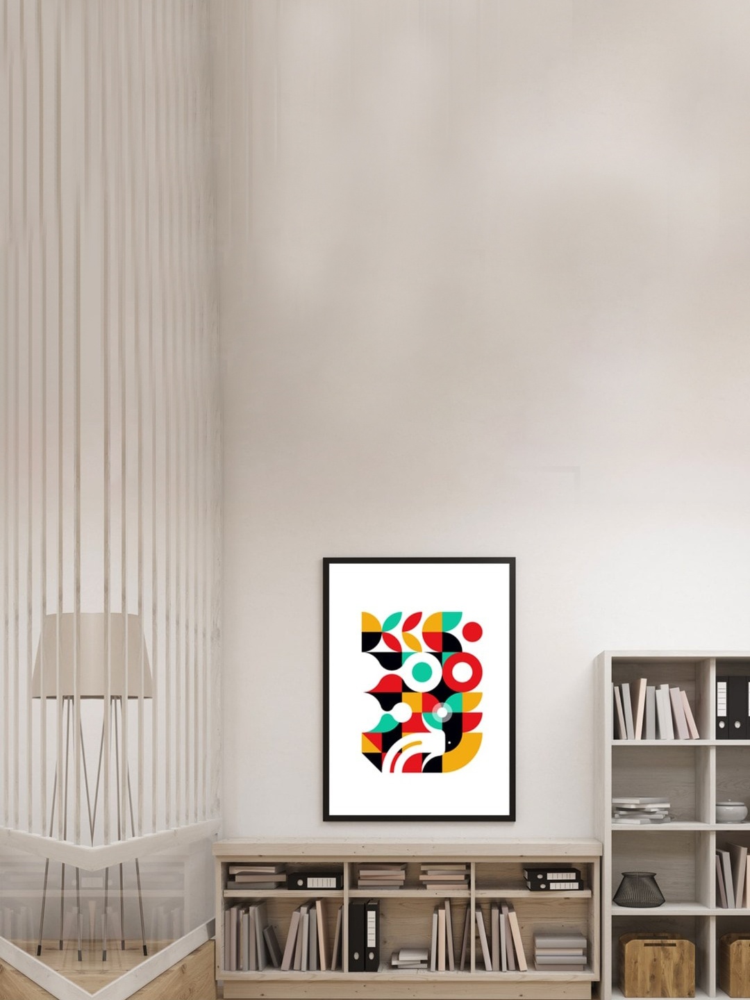

SPACE OF JOY White & Red Abstract Canvas Painting Wall Art