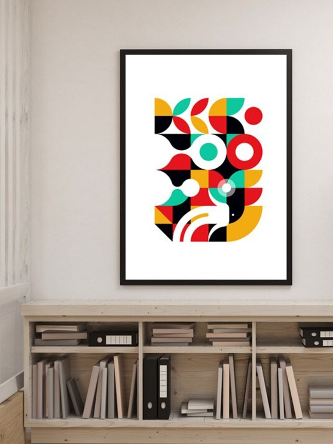 

SPACE OF JOY White & Red Abstract Canvas Painting Wall Art