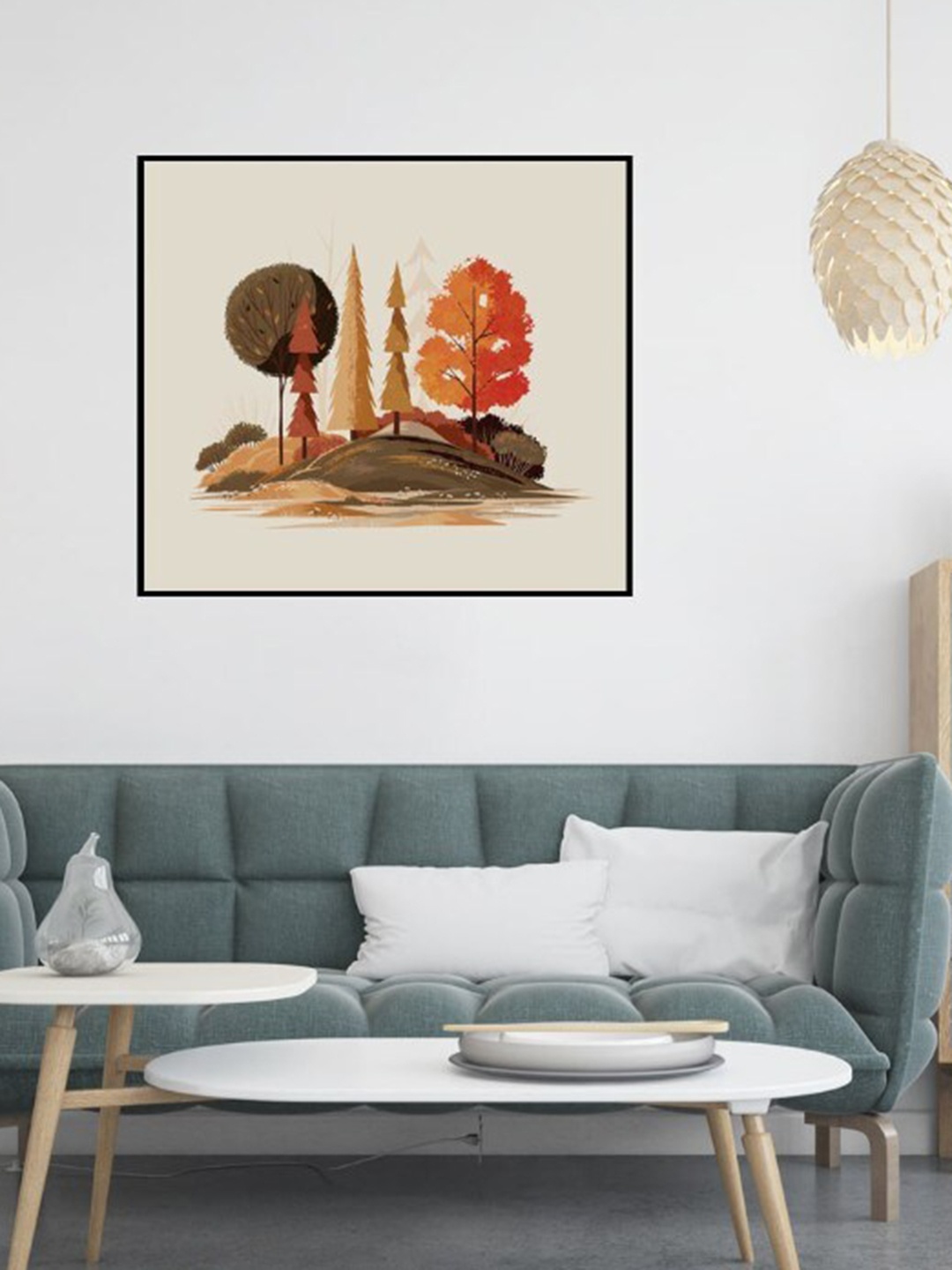 

SPACE OF JOY Beige & Orange Floral Canvas Painting Wall Art