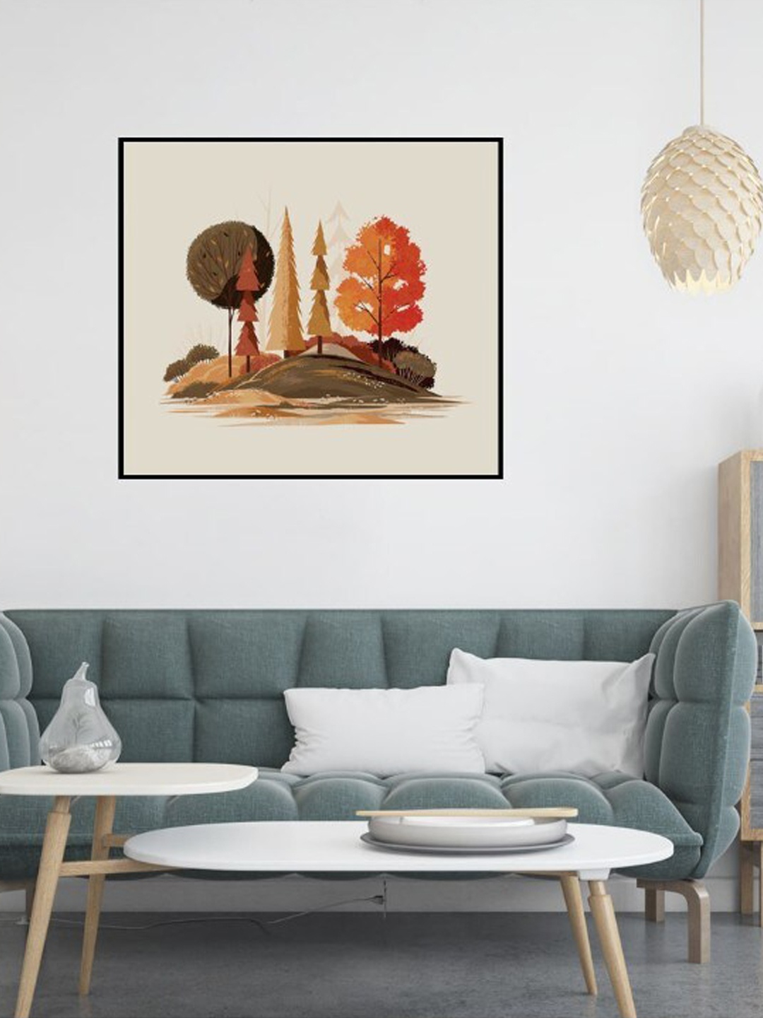 

SPACE OF JOY Fresco Landscape Orange Canvas Wall Art