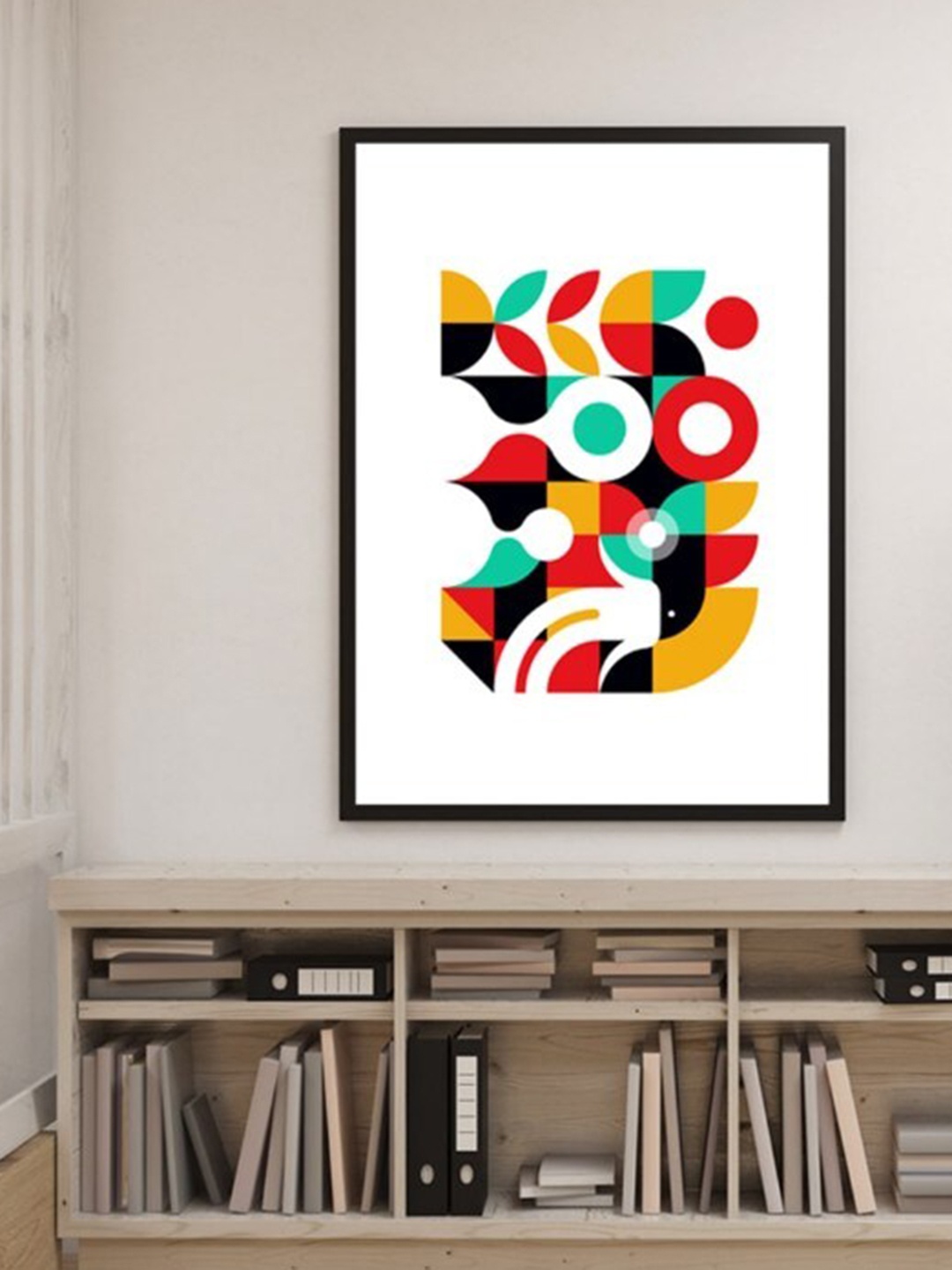 

SPACE OF JOY Unisex White Red Canvas Wall Art