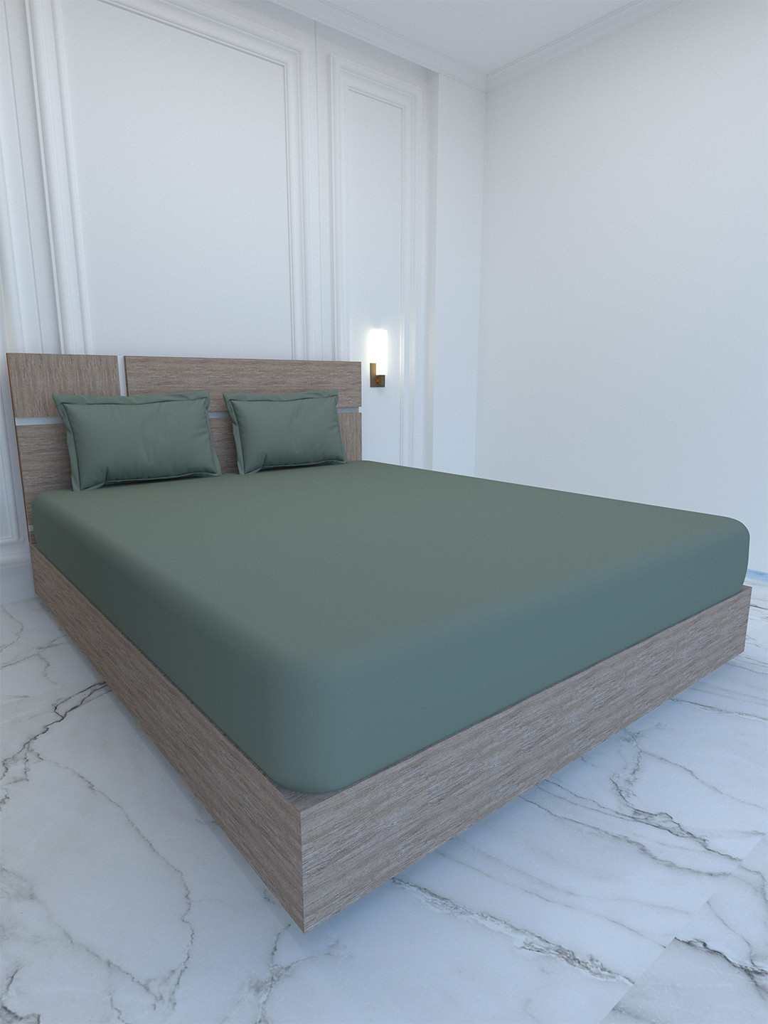

Pure Decor palace Green 400 TC King Bedsheet with 2 Pillow Covers