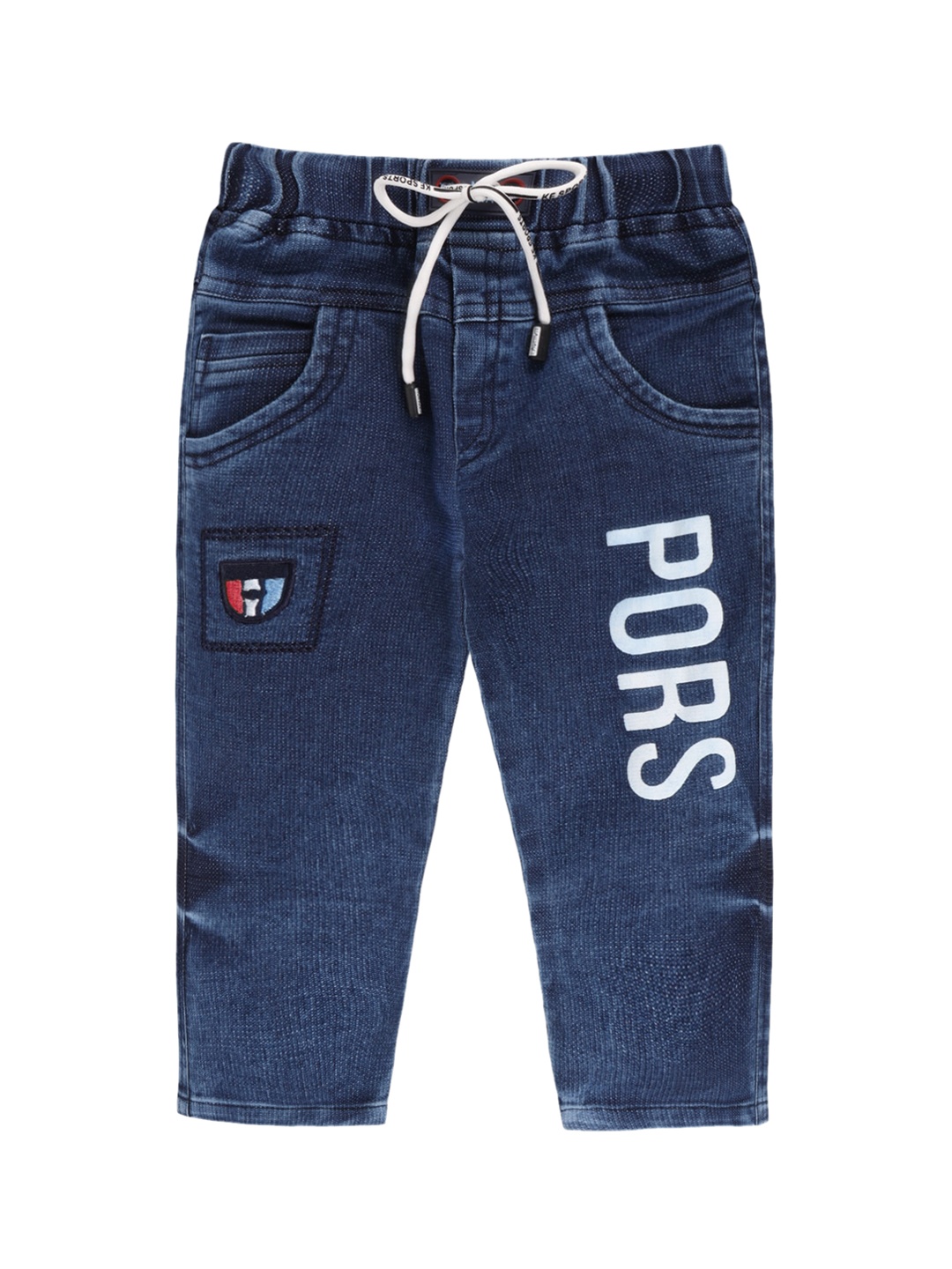

Wish Karo Boys Classic Regular Fit Light Fade Printed Stretchable Jeans, Blue