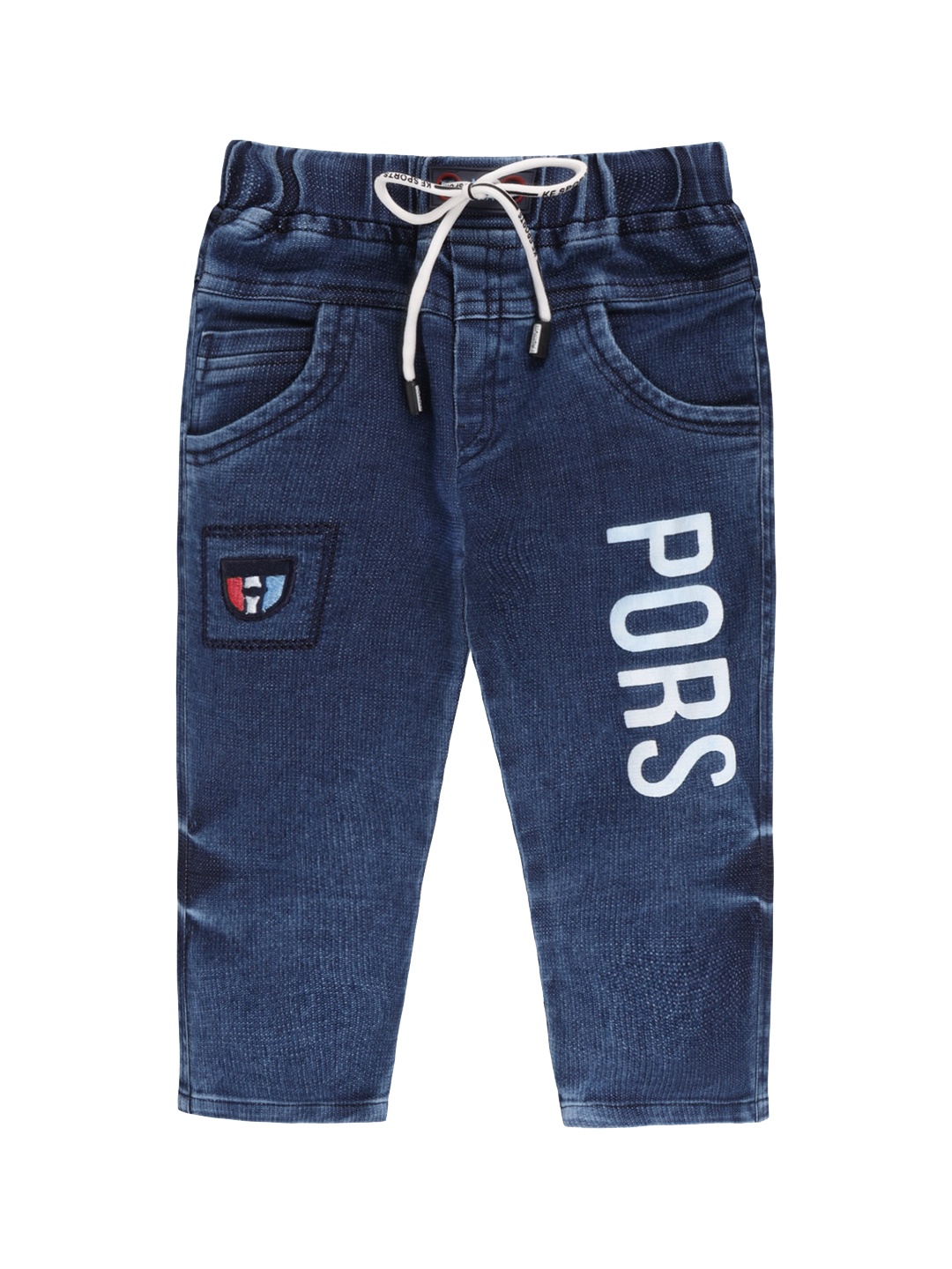 

Wish Karo Boys Classic Regular Fit Light Fade Printed Stretchable Jeans, Blue