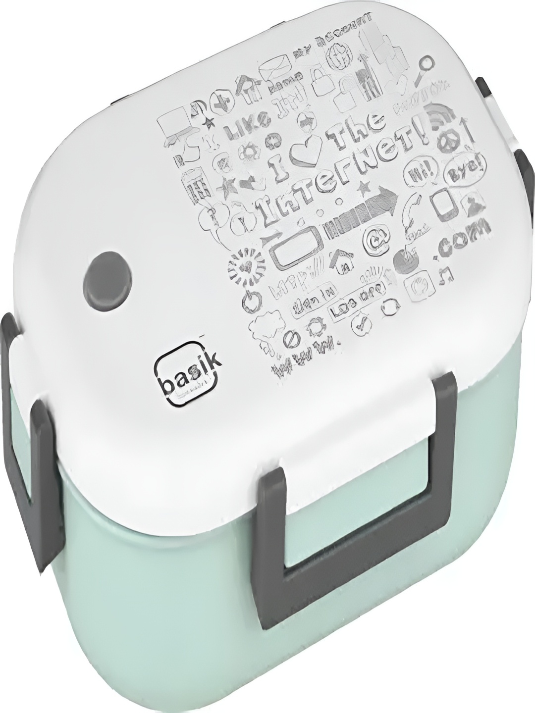 

BASIK Green & White Stainless Steel Dishwasher Safe Lunch Box 600 ml