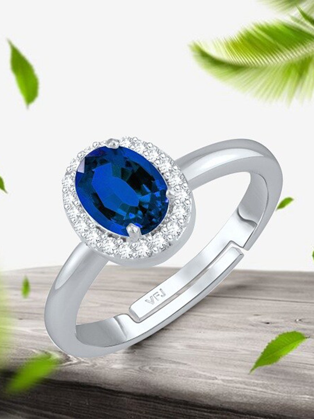 

Vighnaharta Rhodium-Plated American Diamond Stone-Studded Adjustable Finger Ring, Silver