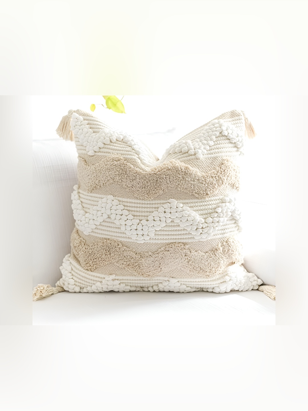 

Textile and Beyond Off White 4 Pieces Square Cushion Covers