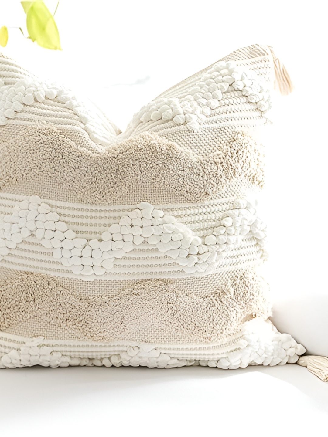 

Textile and Beyond Off White Abstract Cotton Square Cushion Cover