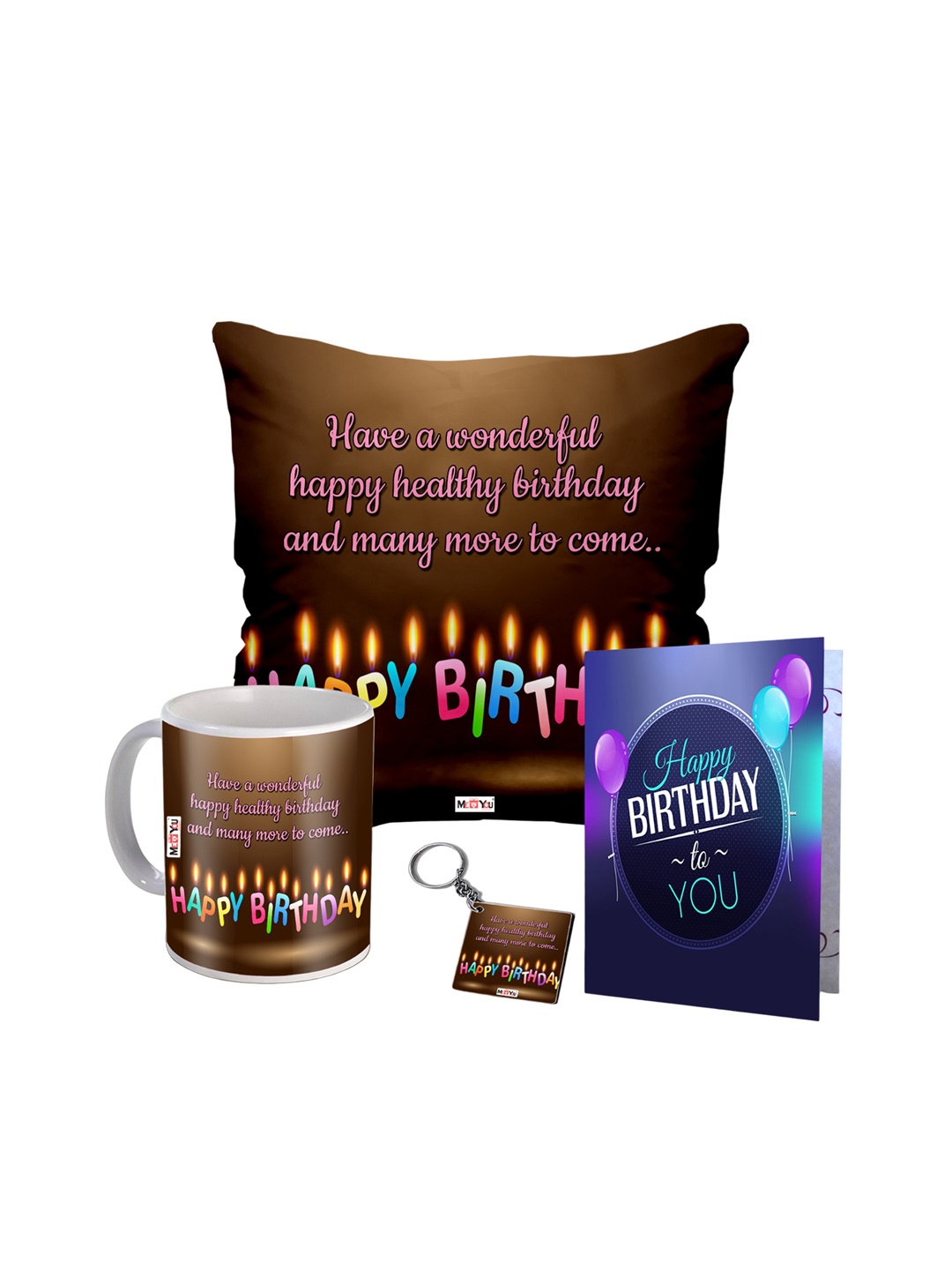 

ME & YOU Brown & Purple 4 Pieces Printed Birthday Gift Set