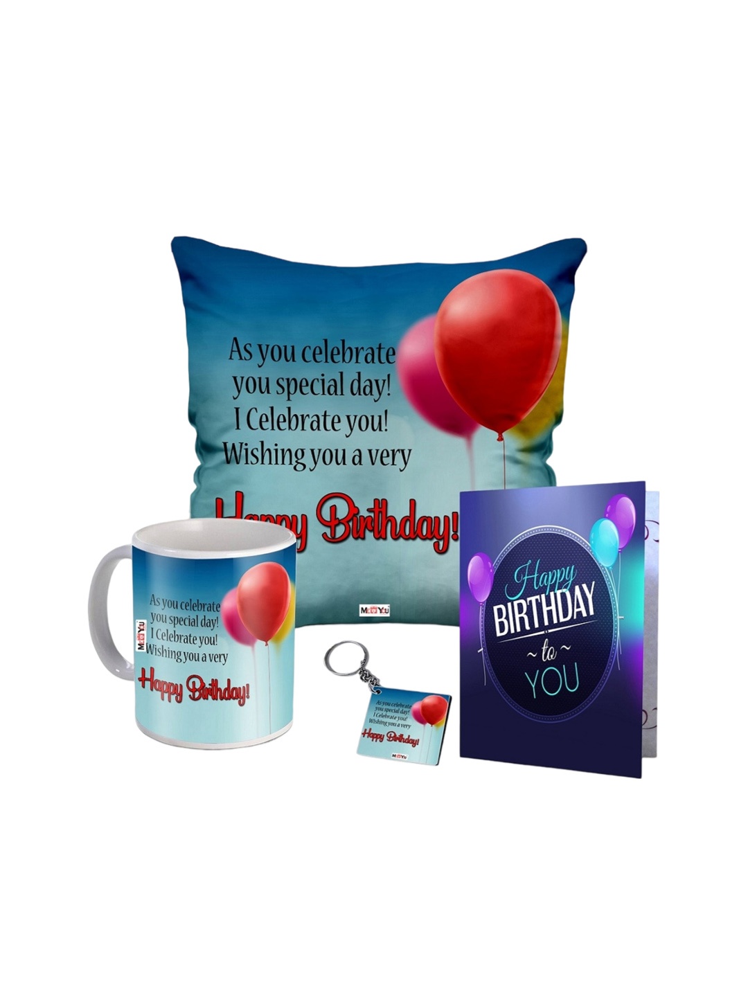 

ME & YOU Blue & Purple 4 Pcs Printed Birthday Gift Set