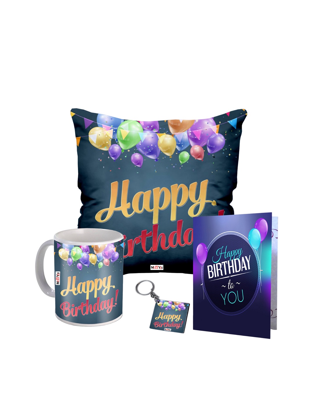 

ME & YOU Blue & Purple 4 Pieces Printed Home Gift Set