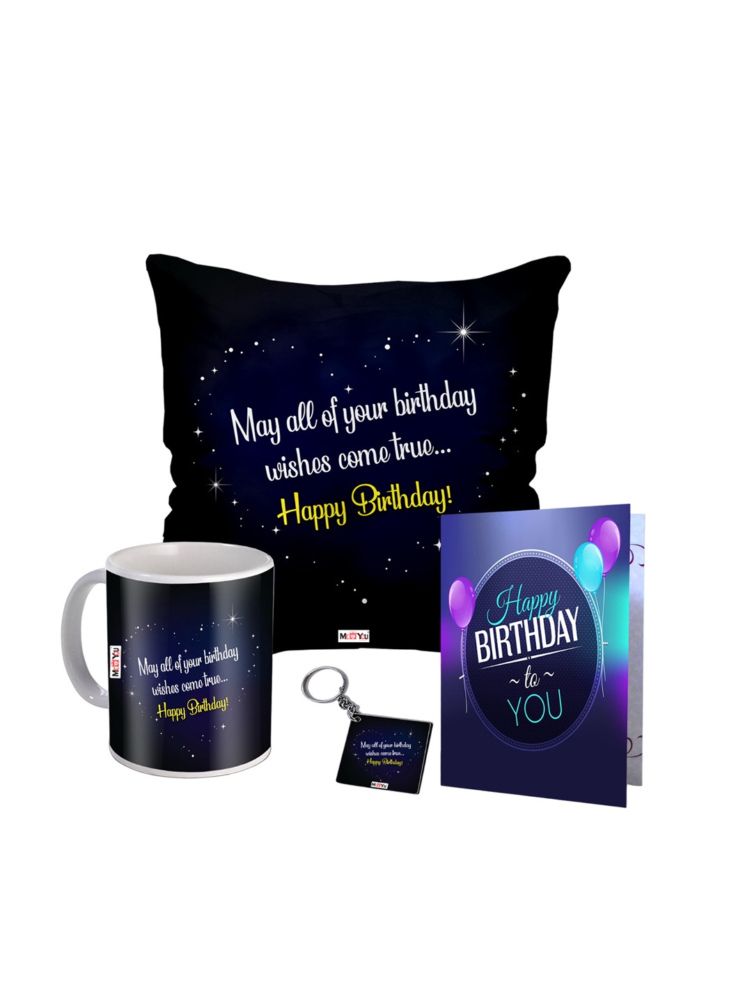 

ME & YOU Black & Purple 4 Pieces Printed Birthday Gift Set