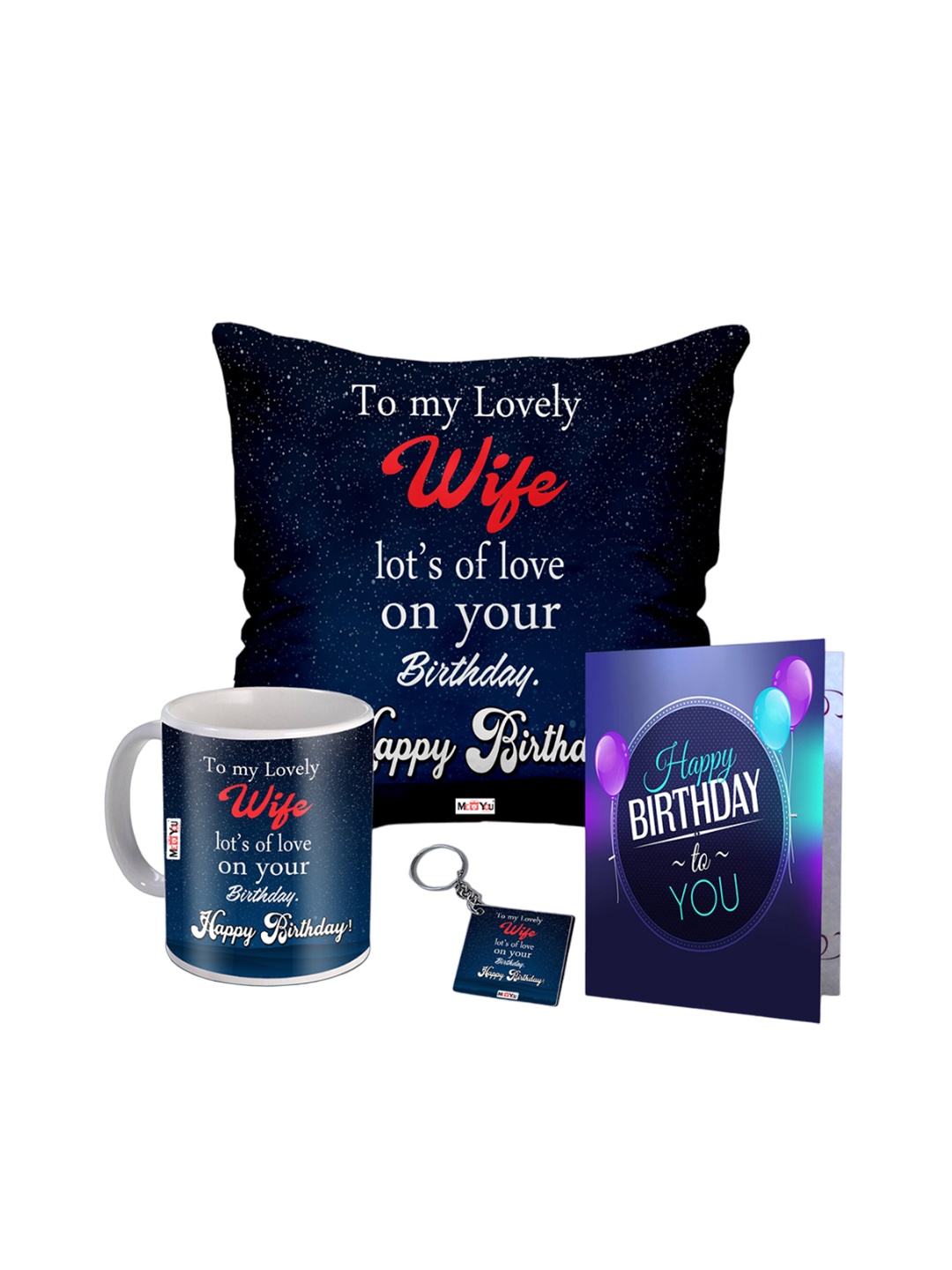 

ME & YOU Blue & Purple 4 Pieces Printed Birthday Gift Set