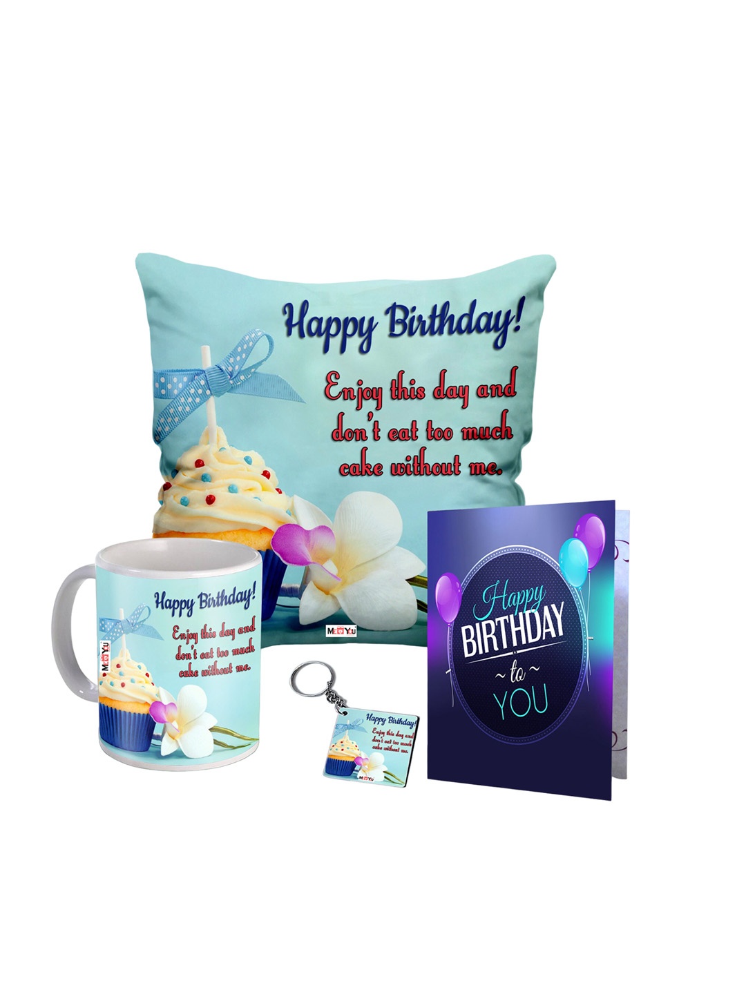 

ME & YOU Green & Yellow 4 Pieces Printed Home Gift Set