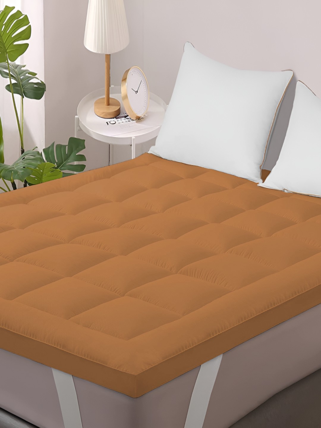 

LINENOVATION Light Brown Breathable Quilted Mattress Protector