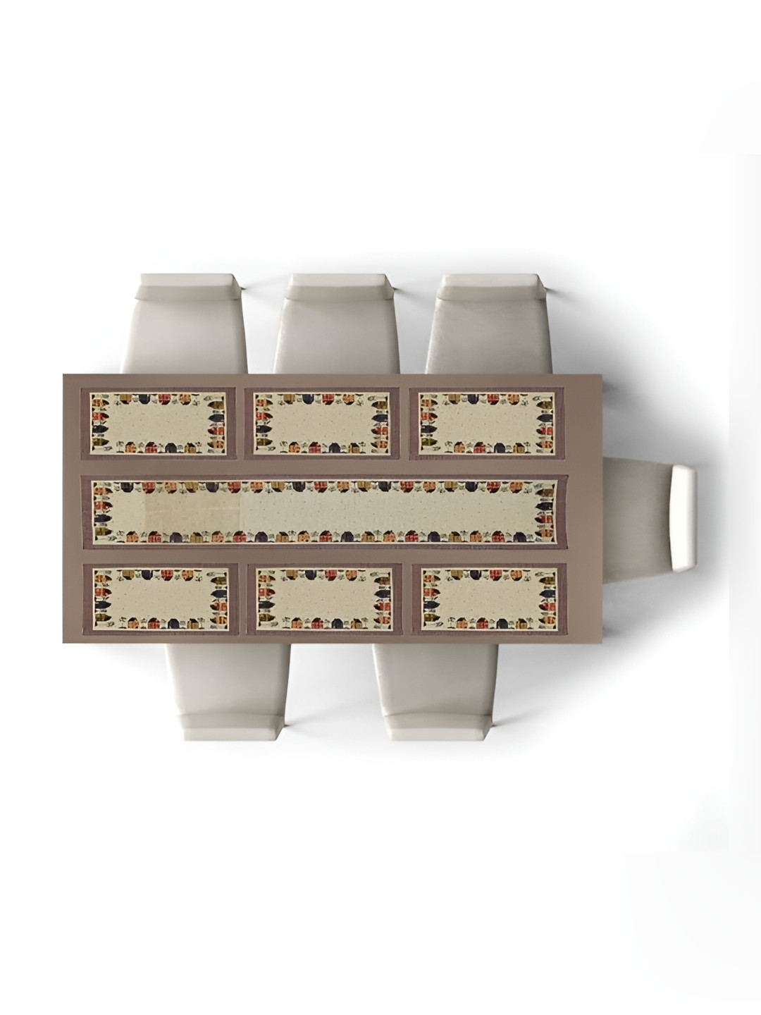 

Yes Cart Home Beige & Green 7 Pieces Woven Design Table Placemats & Table Runner