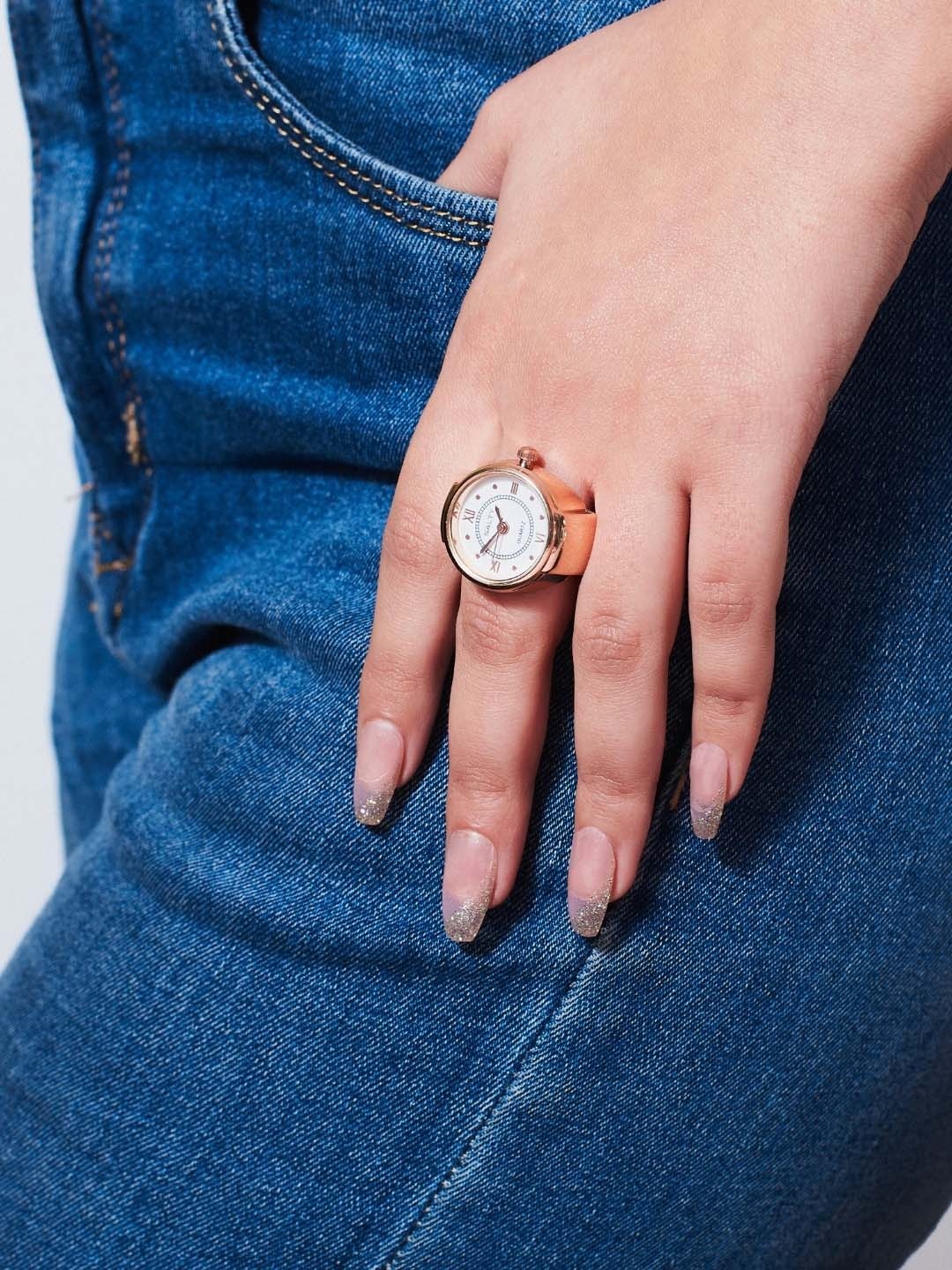 

SALTY Women Stretchable Watch Ring - RS12398, Rose gold