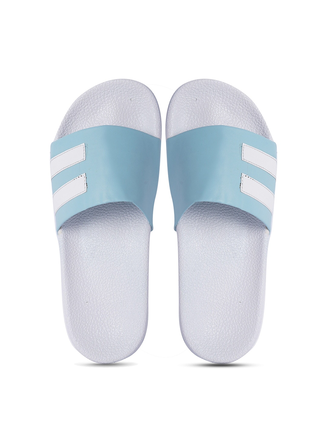 

CLOSHO Men Striped Slip On Sliders, Blue
