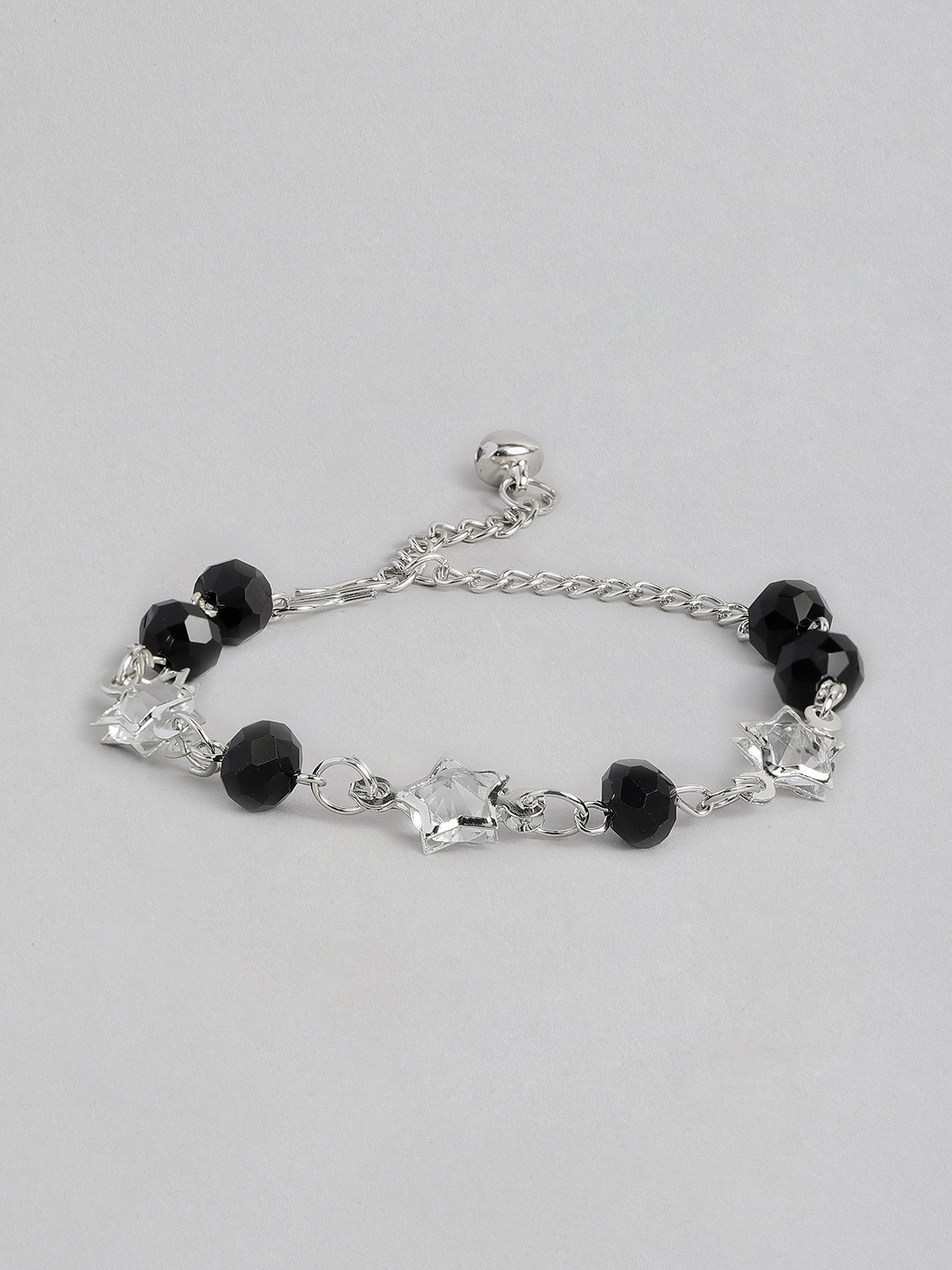 

DressBerry Women Beaded Silver-Plated Charm Bracelet