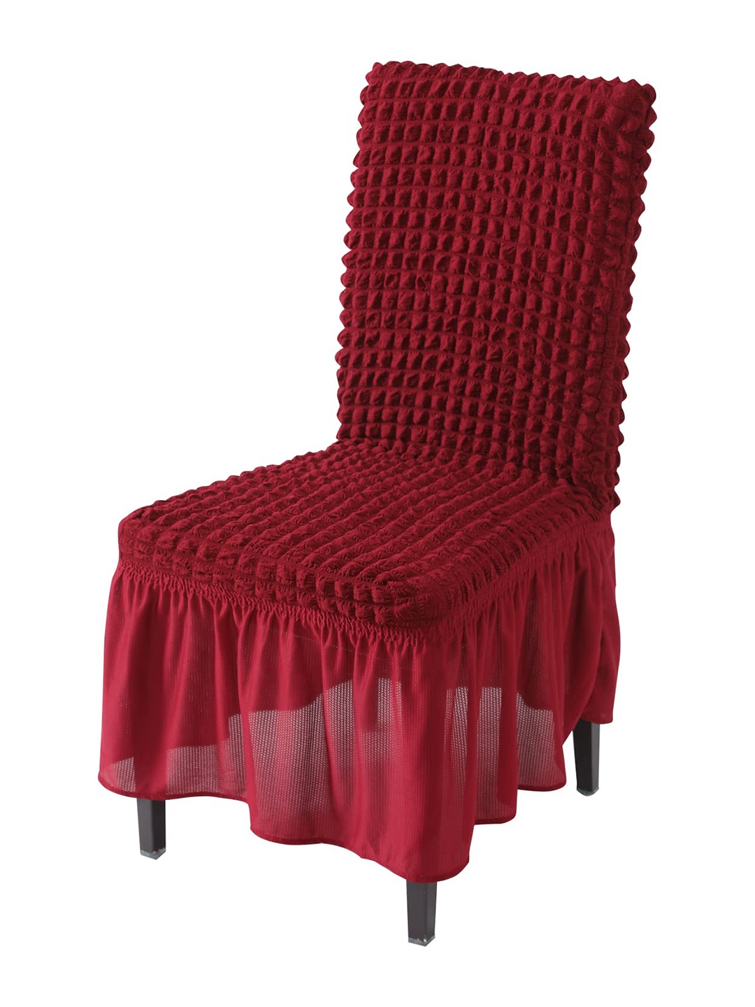 

HOKIPO Red Bubble Frill Stretchable Chair Cover