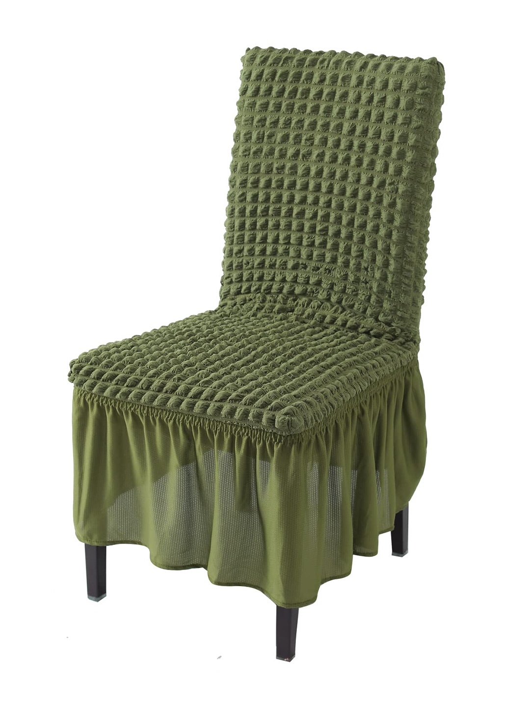 

HOKIPO Green Bubble Frill Stretchable Table Chair Cover