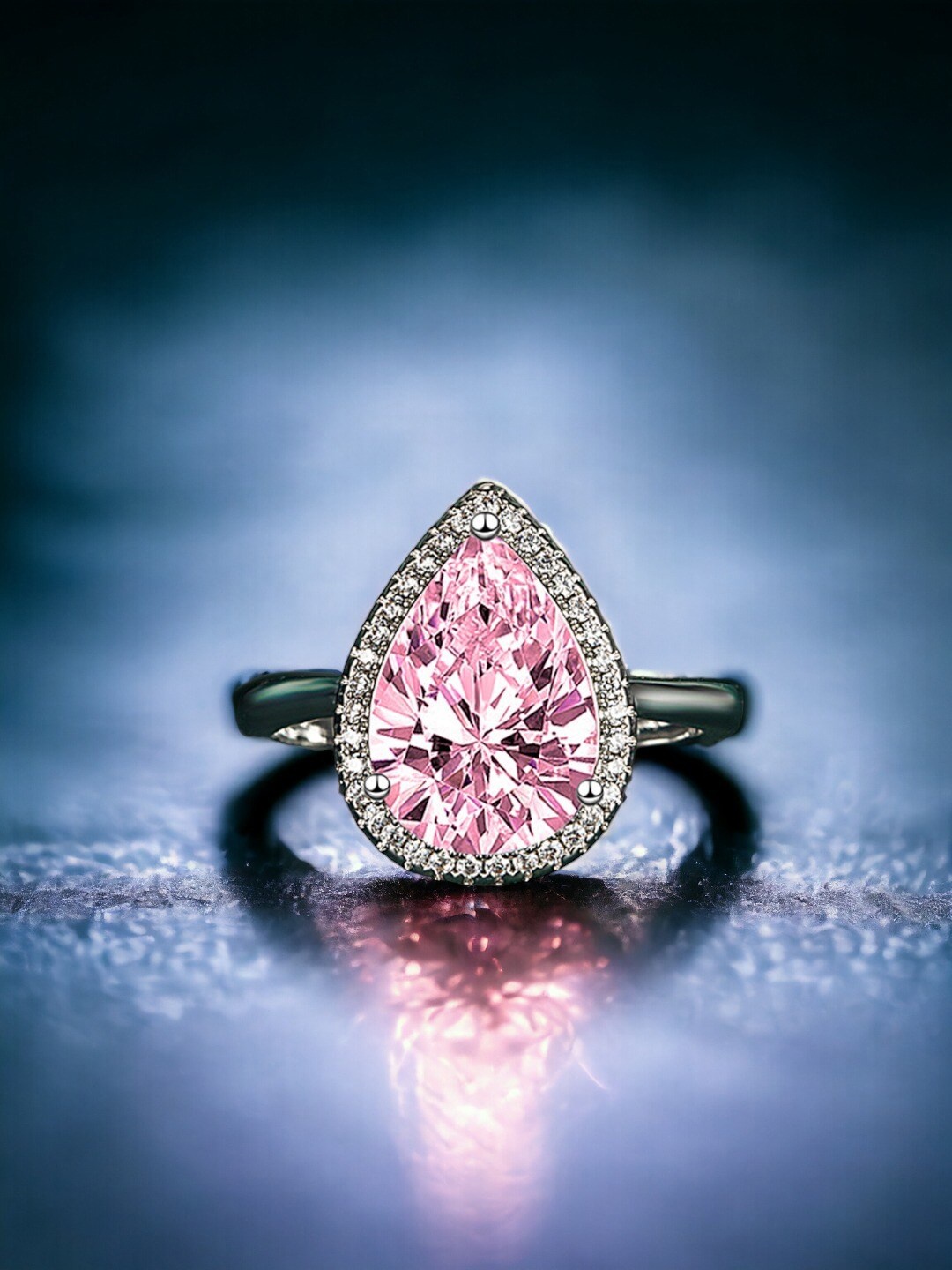 

Designs & You Silver-Plated CZ Stone-Studded Adjustable Finger Ring