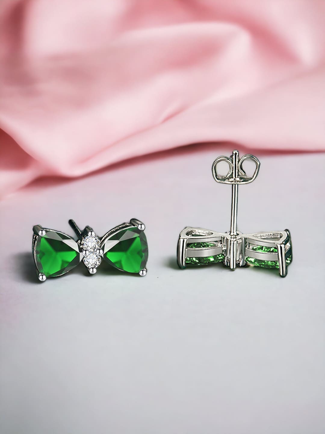 

Designs & You Silver Plated Cubic Zirconia Stud Earrings