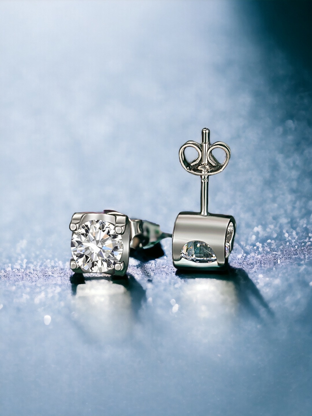 

Designs & You Silver-Plated Contemporary Studs Earrings