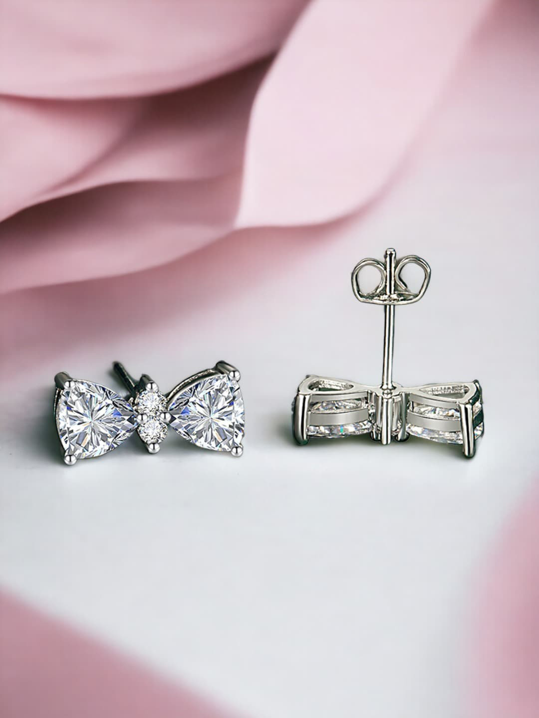 

Designs & You Silver Plated CZ Studded Studs Earrings