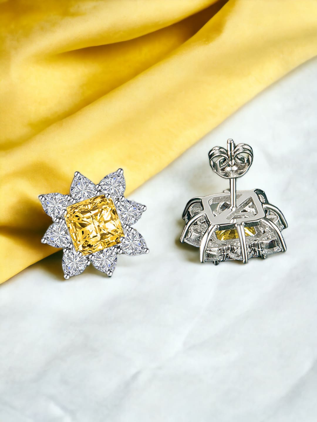 

Designs & You Silver Plated Cubic Zirconia Stud Earrings