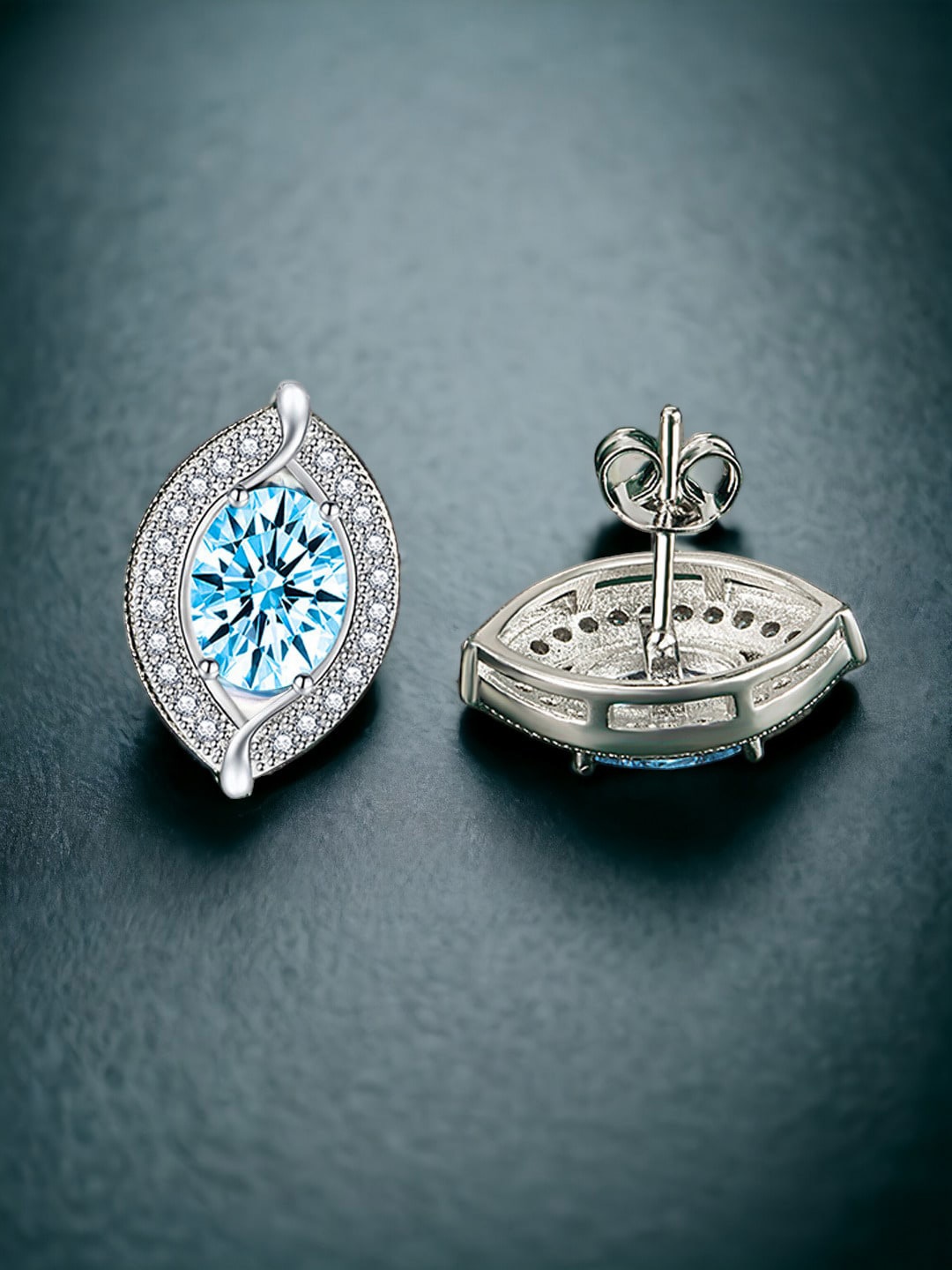

Designs & You Silver Plated Cubic Zirconia Stud Earrings