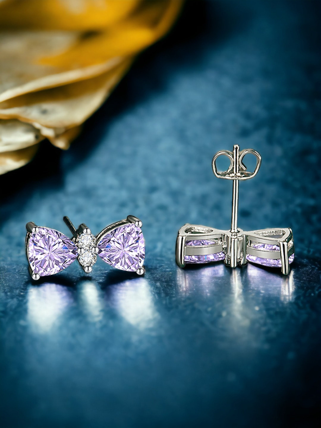 

Designs & You Silver Plated Cubic Zirconia Studded Studs Earrings
