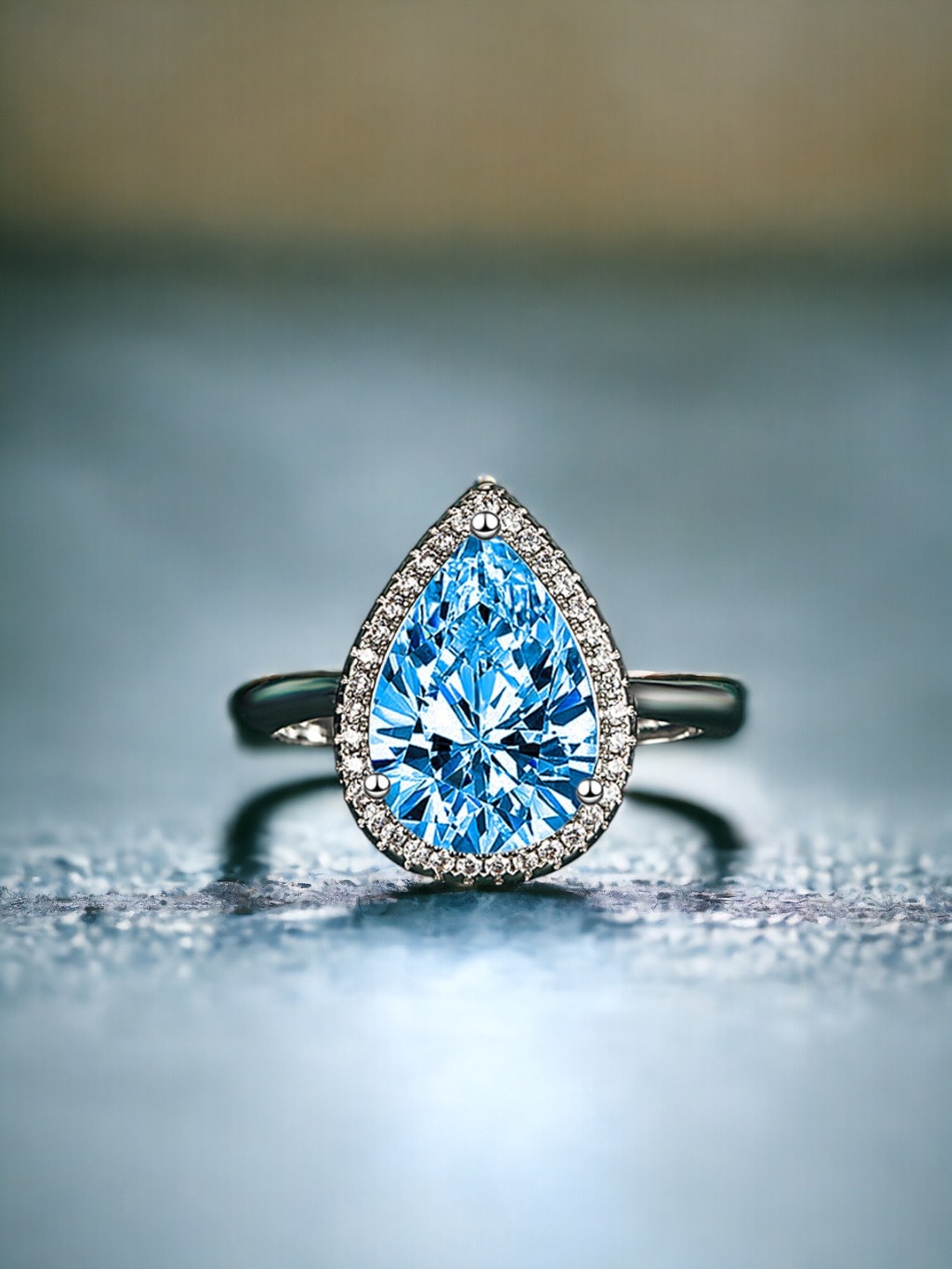 

Designs & You Silver-Plated Cubic Zirconia Stone-Studded Adjustable Finger Ring
