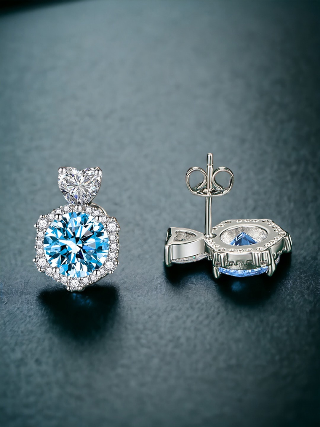 

Designs & You Silver Plated CZ Studded Drop Earrings