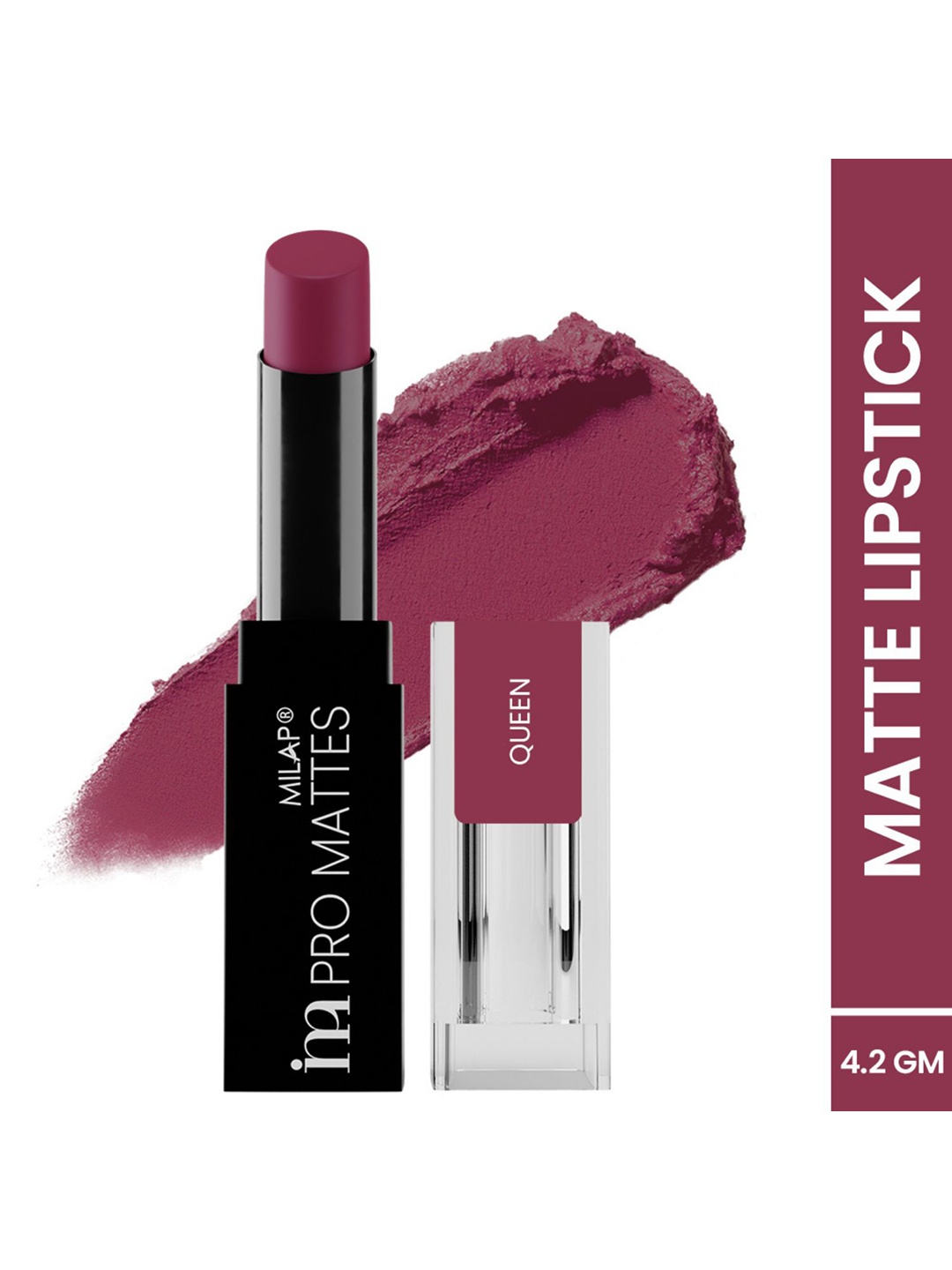 

MILAP Pro Mattes Weightless Luxurious Texture Lipstick - Queen 19, Purple