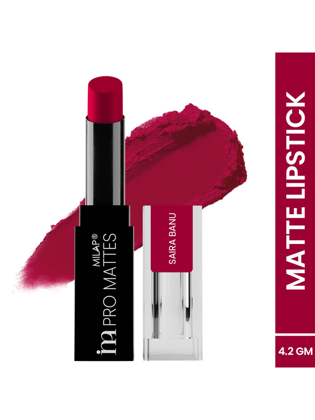 

MILAP Pro Mattes Weightless Lipstick - 4.2g - Saira Banu, Pink