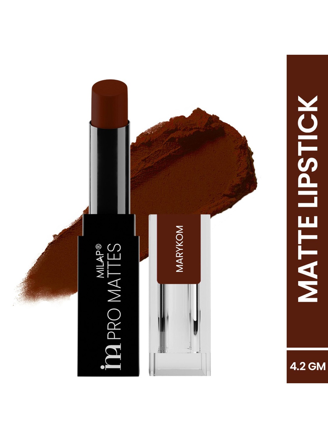 

MILAP Pro Mattes Weightless Lipstick - 4.2g - Marykom, Brown