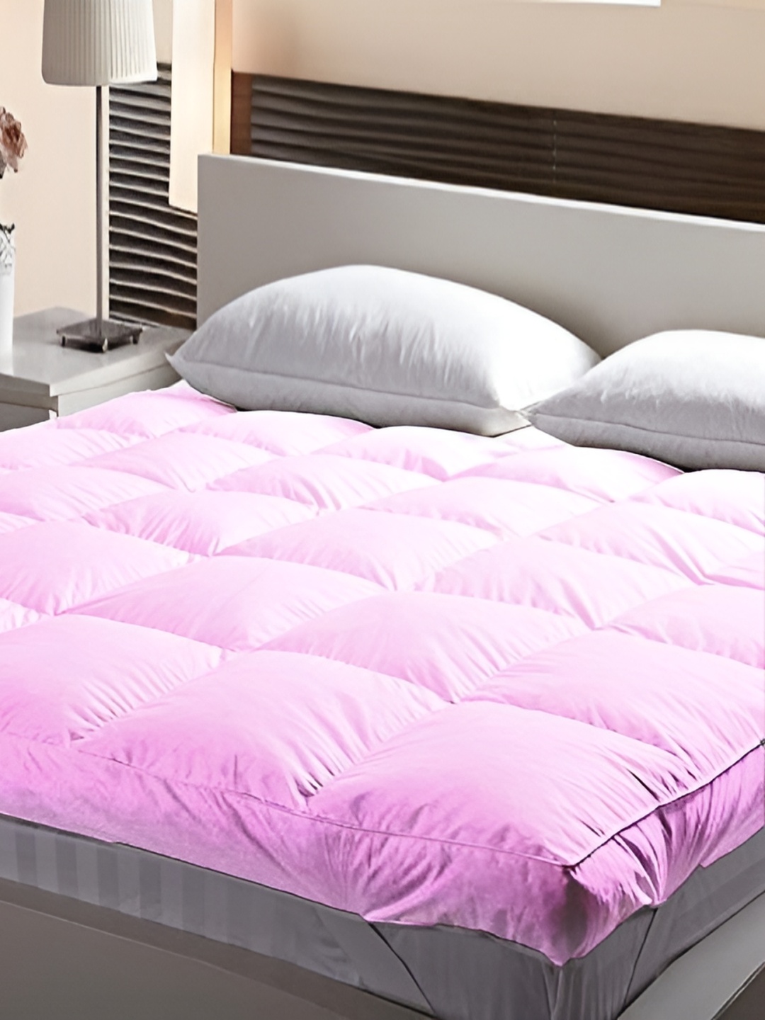 

LINENOVATION Pink Breathable Small Size Bed Finest Imported Super Soft Mattress Protector