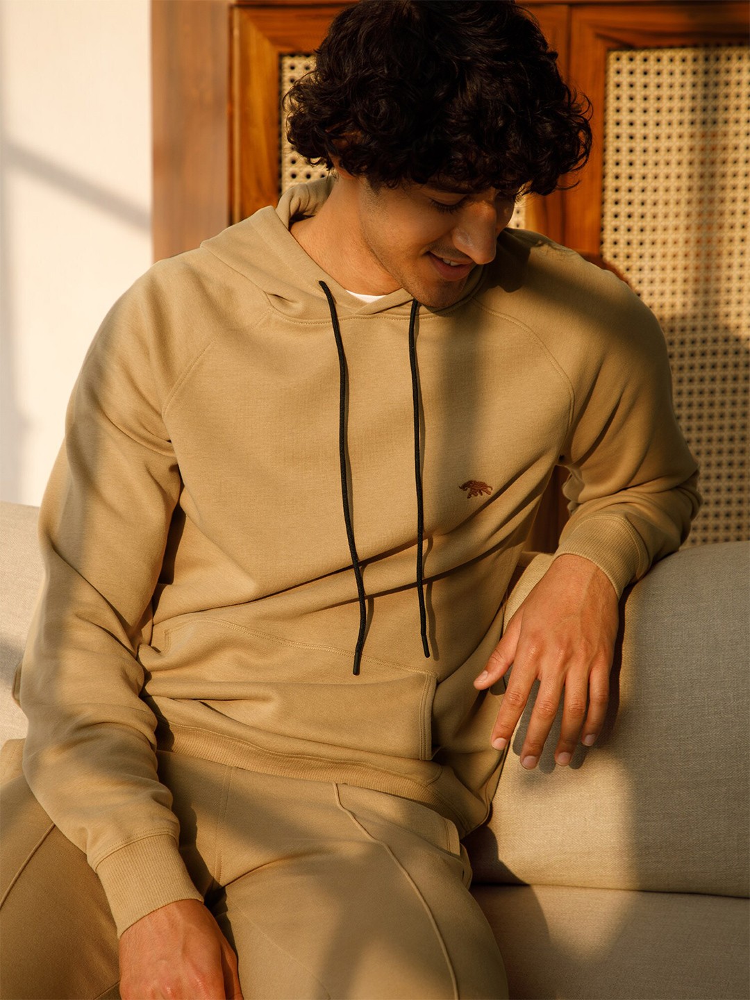 

Andamen Hooded Neck Long Sleeve Pullover Sweatshirt, Beige