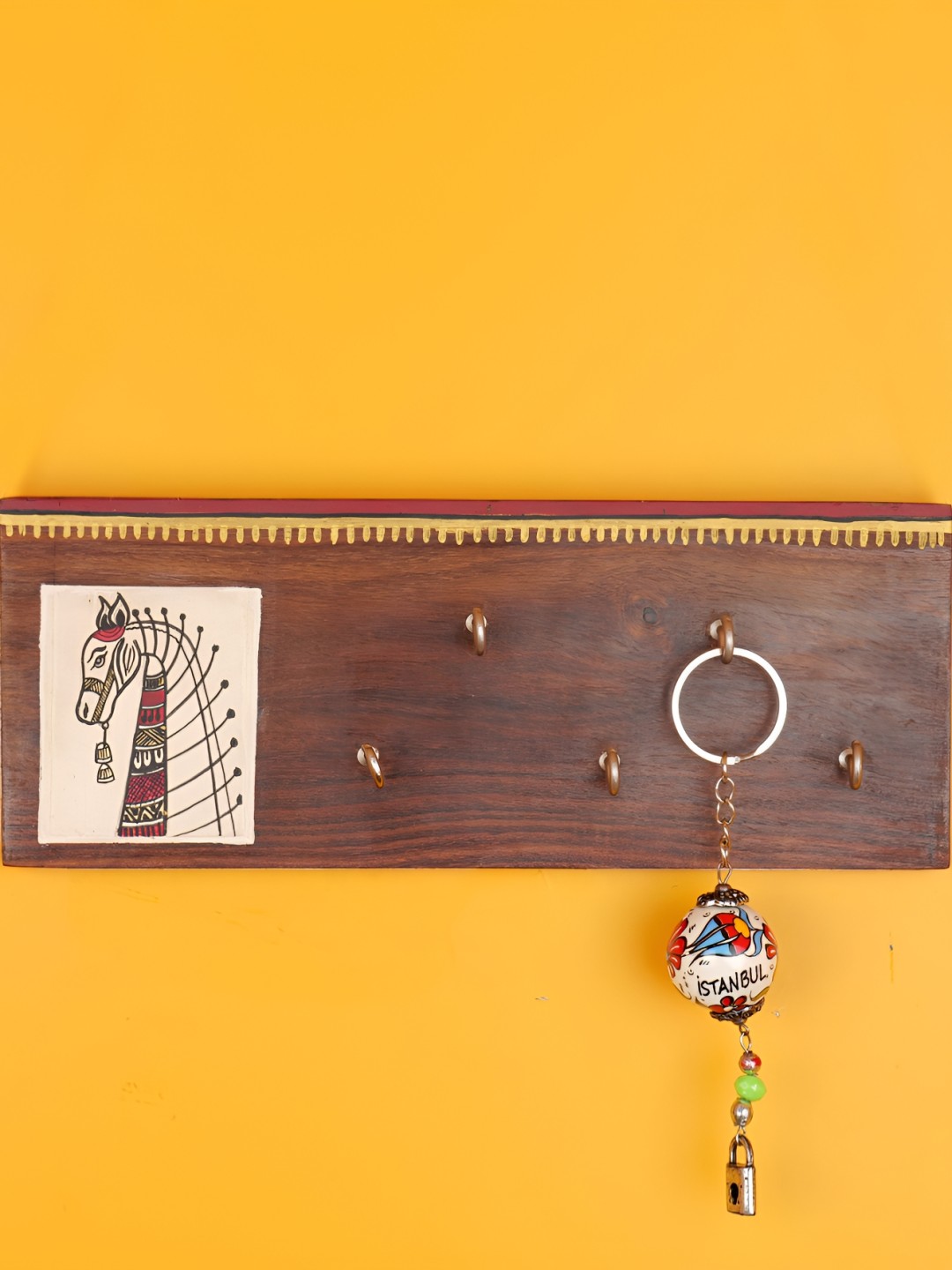 

ARTYSTA BEAUTIFYING LIVES Brown & Beige Printed Wooden Key Holders