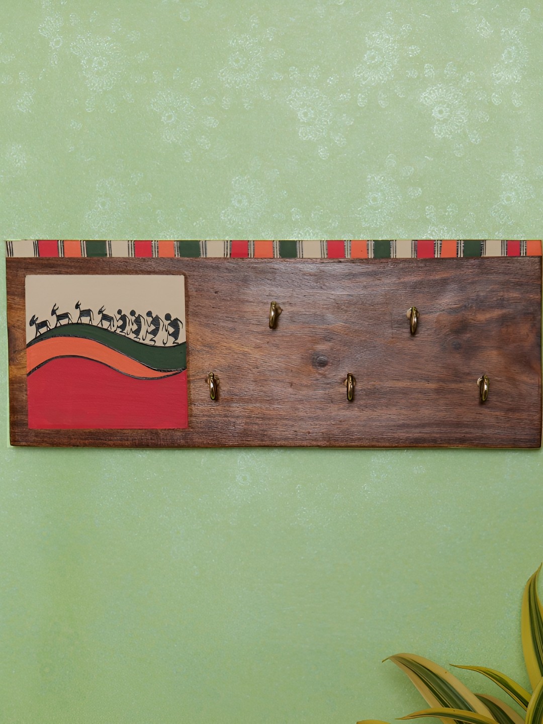 

ARTYSTA BEAUTIFYING LIVES Brown & Pink Printed Wooden Key Holders