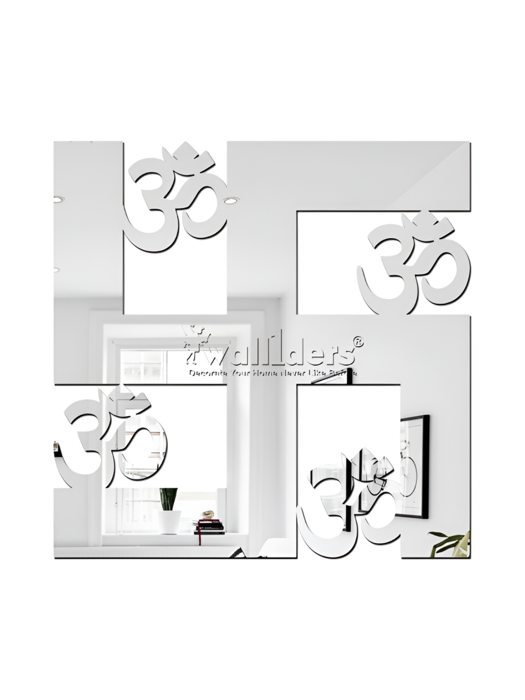 

Wall1ders Silver Toned Acrylic Swastik Mirror Wall Stickers