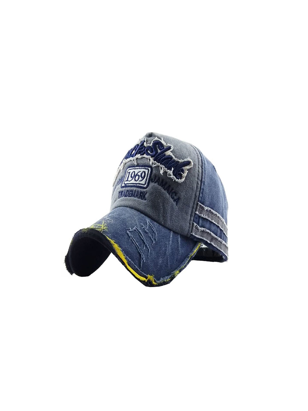 

DALUCI Unisex Colourblocked Cotton Snapback Cap, Blue